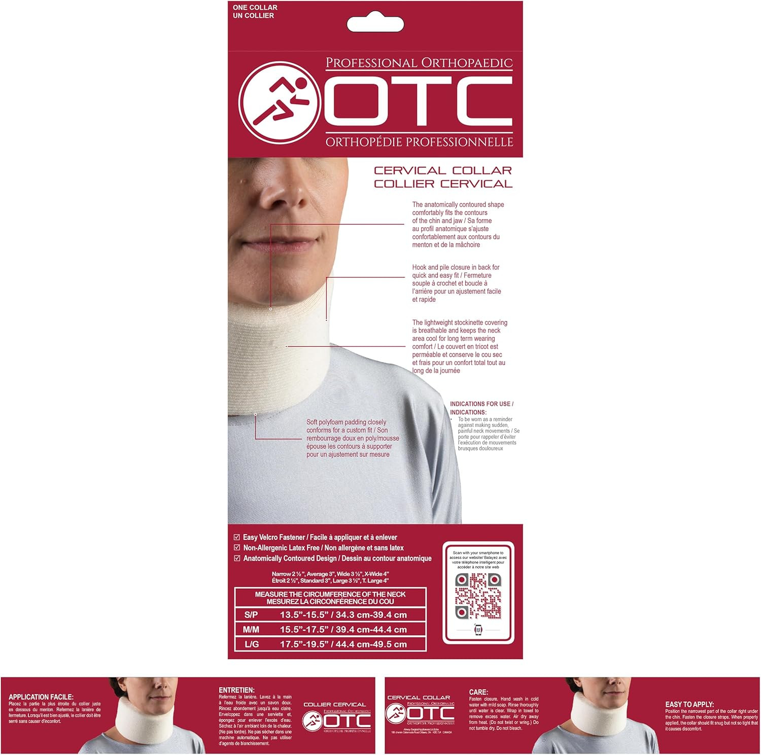 Cervical Collar, Soft Contour Foam, Neck Support Brace, White Narrow 2.5″ Dep…