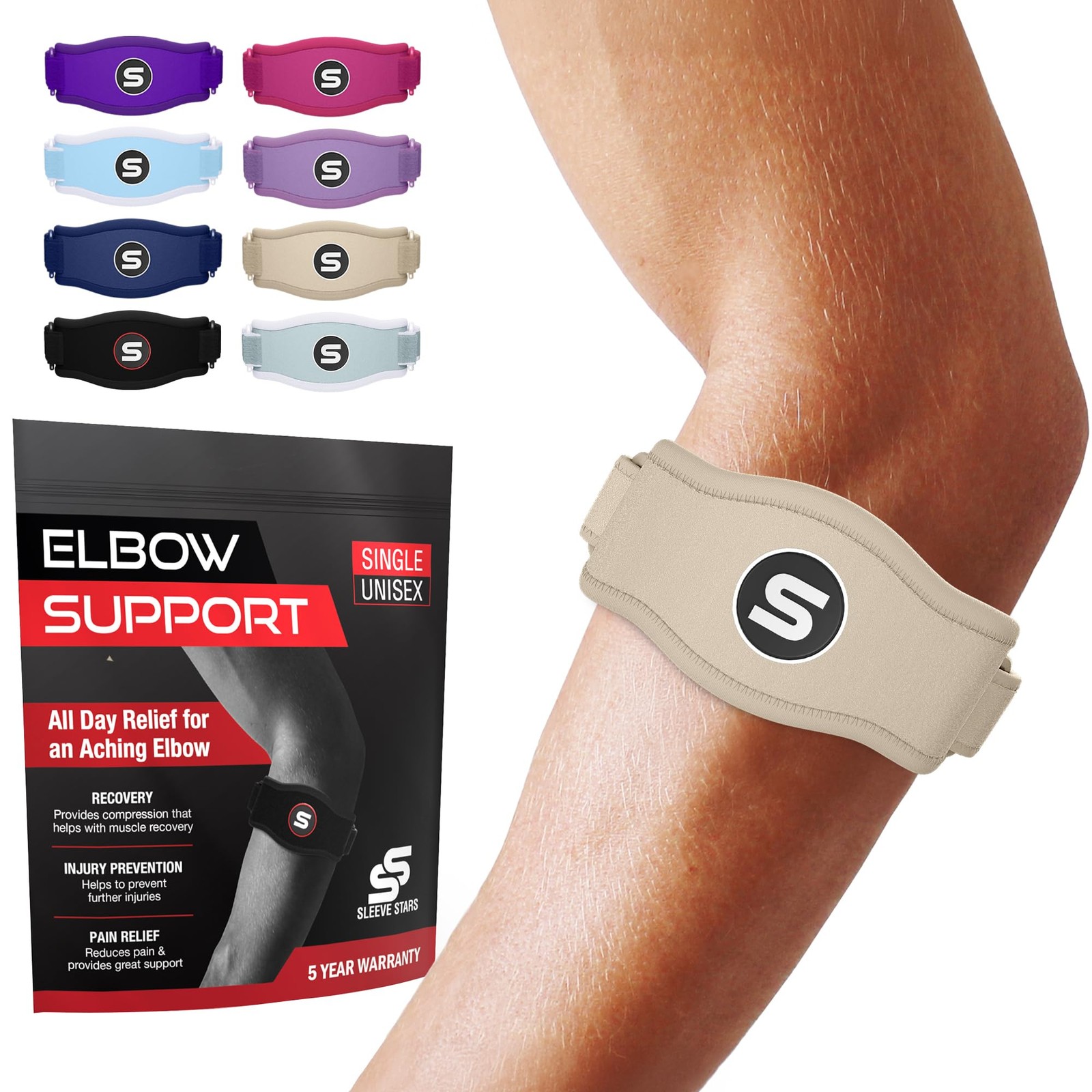 Sleeve Stars Tennis Elbow Brace for Men & Women, Elbow Brace for Tendonitis,