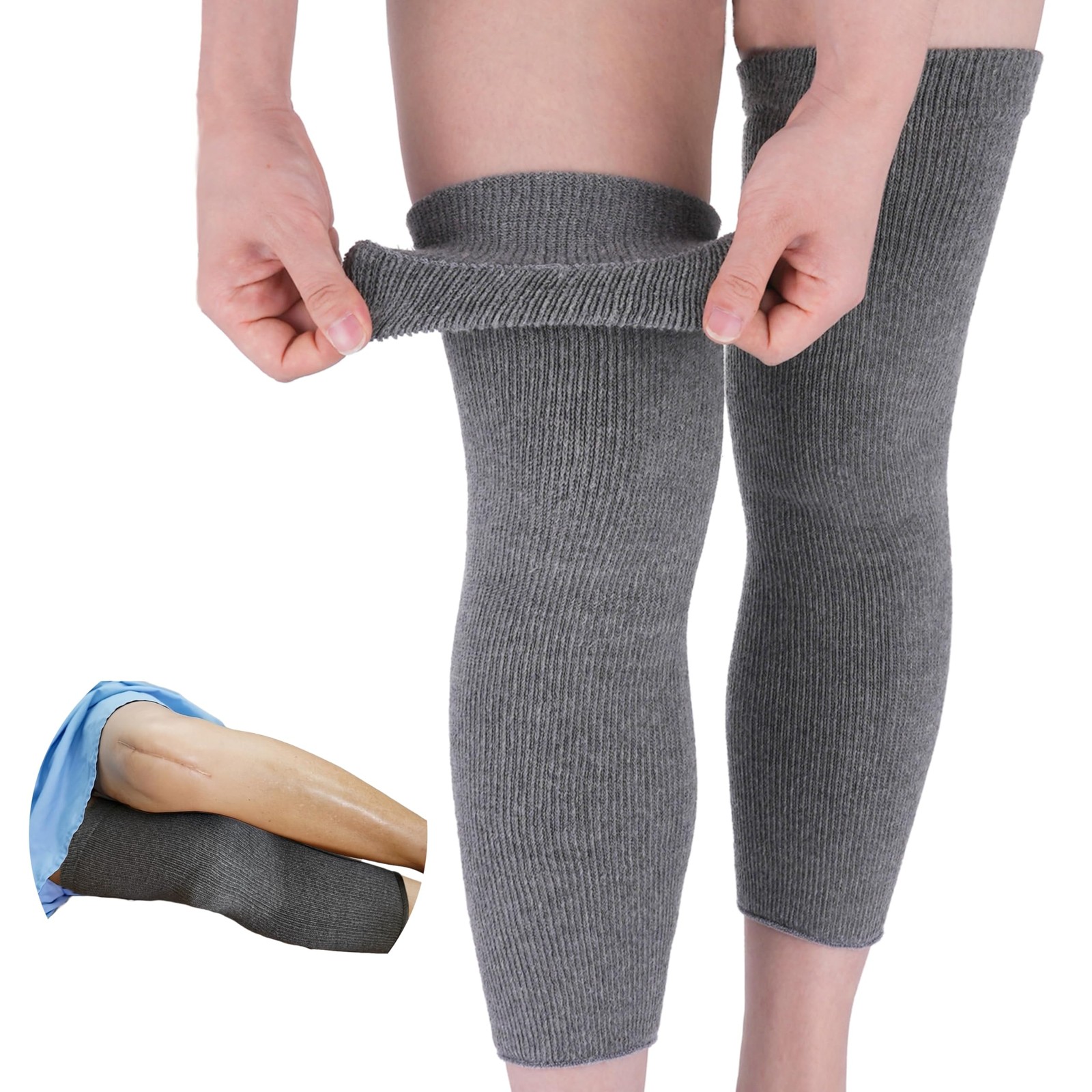 Elastic Cotton Knee Warmers, Long Knee Sleeves for Men and Women – Circulatio…