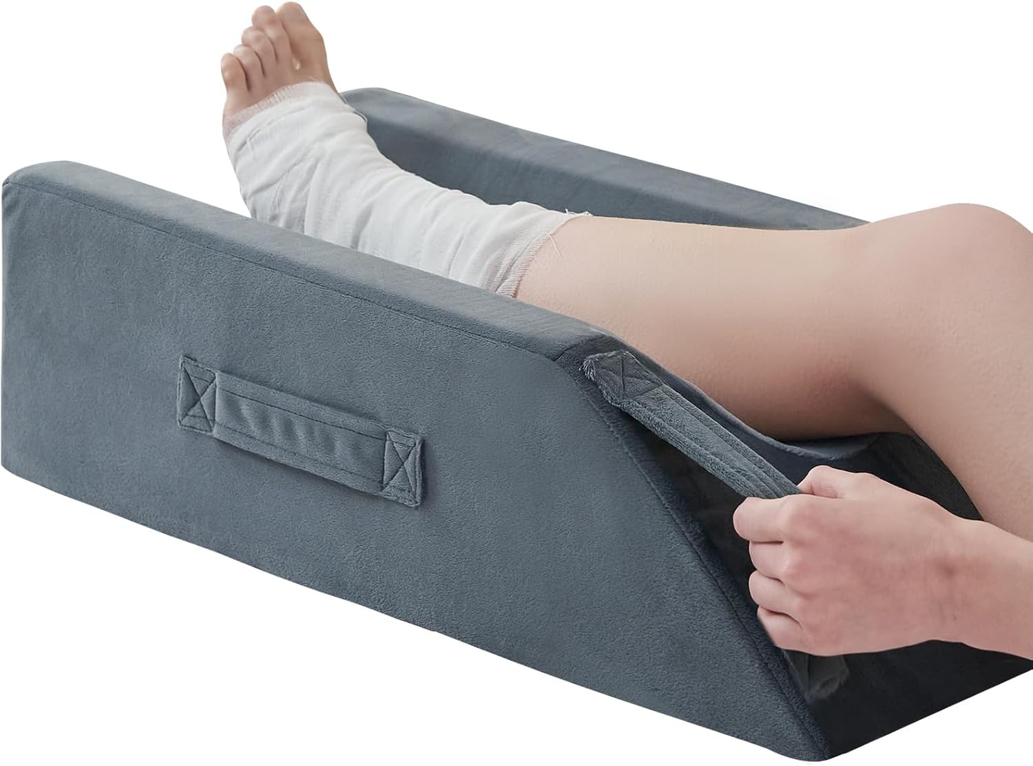 Memory Foam Leg Elevation Pillow – Post-Surgery, Knee and Ankle Injuries, Swe…