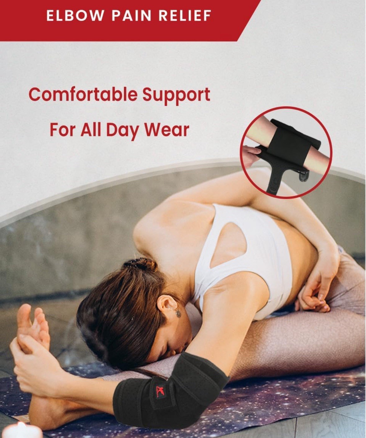 Hurmoya Elbow Brace Cubital Tunnel Syndrome Compression Sleeve Immobilizer,Large