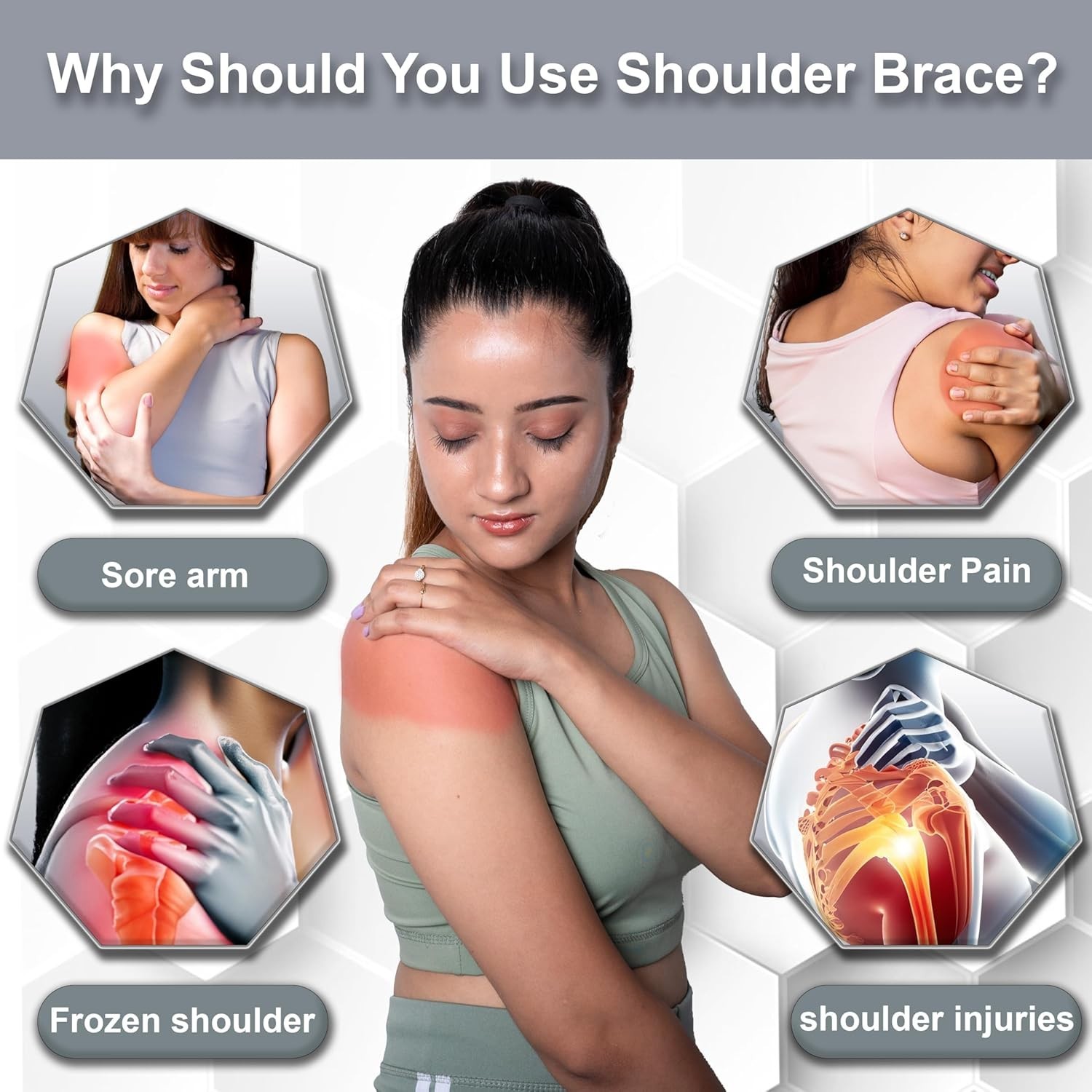 Left Right Shoulder Immobilizer Arm Sling Elastic Brace for Clavicle Collar B…