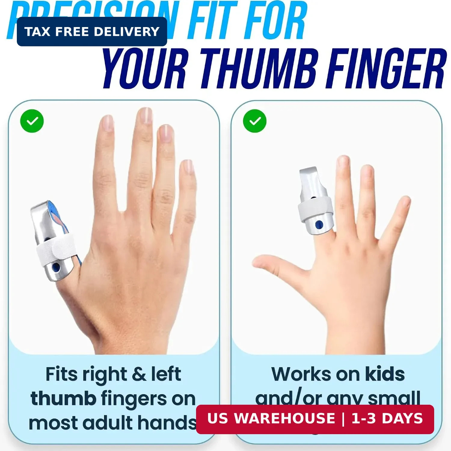 Thumb Brace (2 Pack) Trigger Thumb Splint, Thumb Splint for Pain Relief, Thumb S