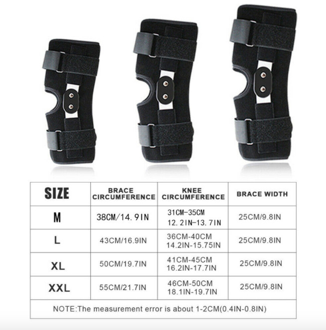 Plus Size External Hinged Knee Brace with Compression Wrap for Big & Wide Thighs