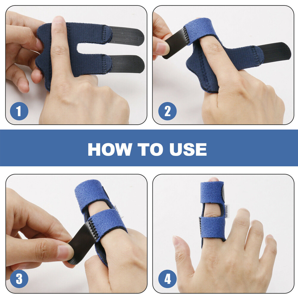 US 2 Pc Trigger Finger Splint Adjustable Fixing Belt Finger Straightening Brace