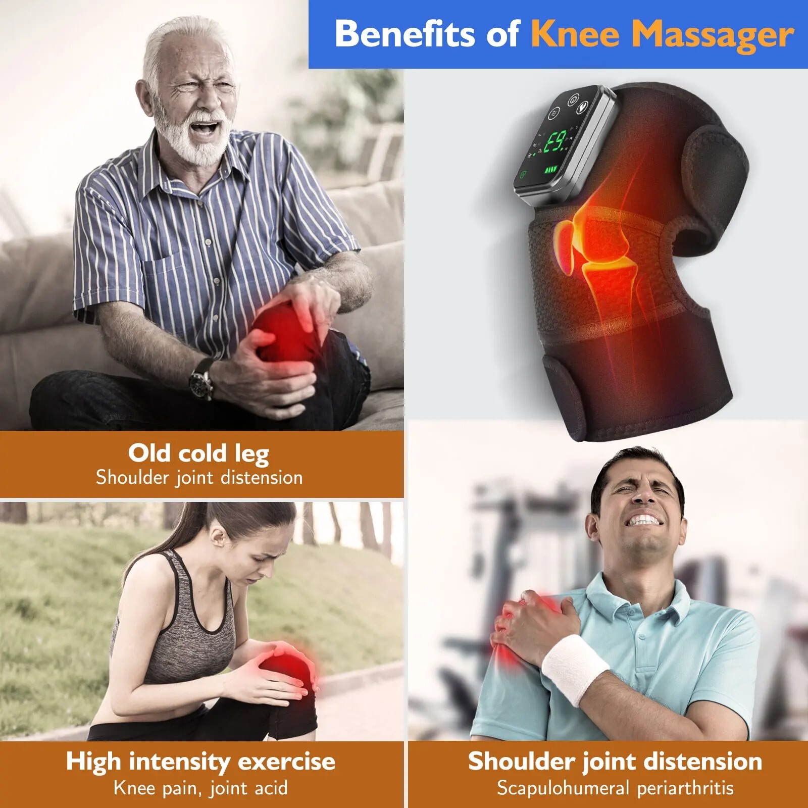 Shoulder Brace Support Adjustable Compression Joint Pain Relief Cuff Heated Warm