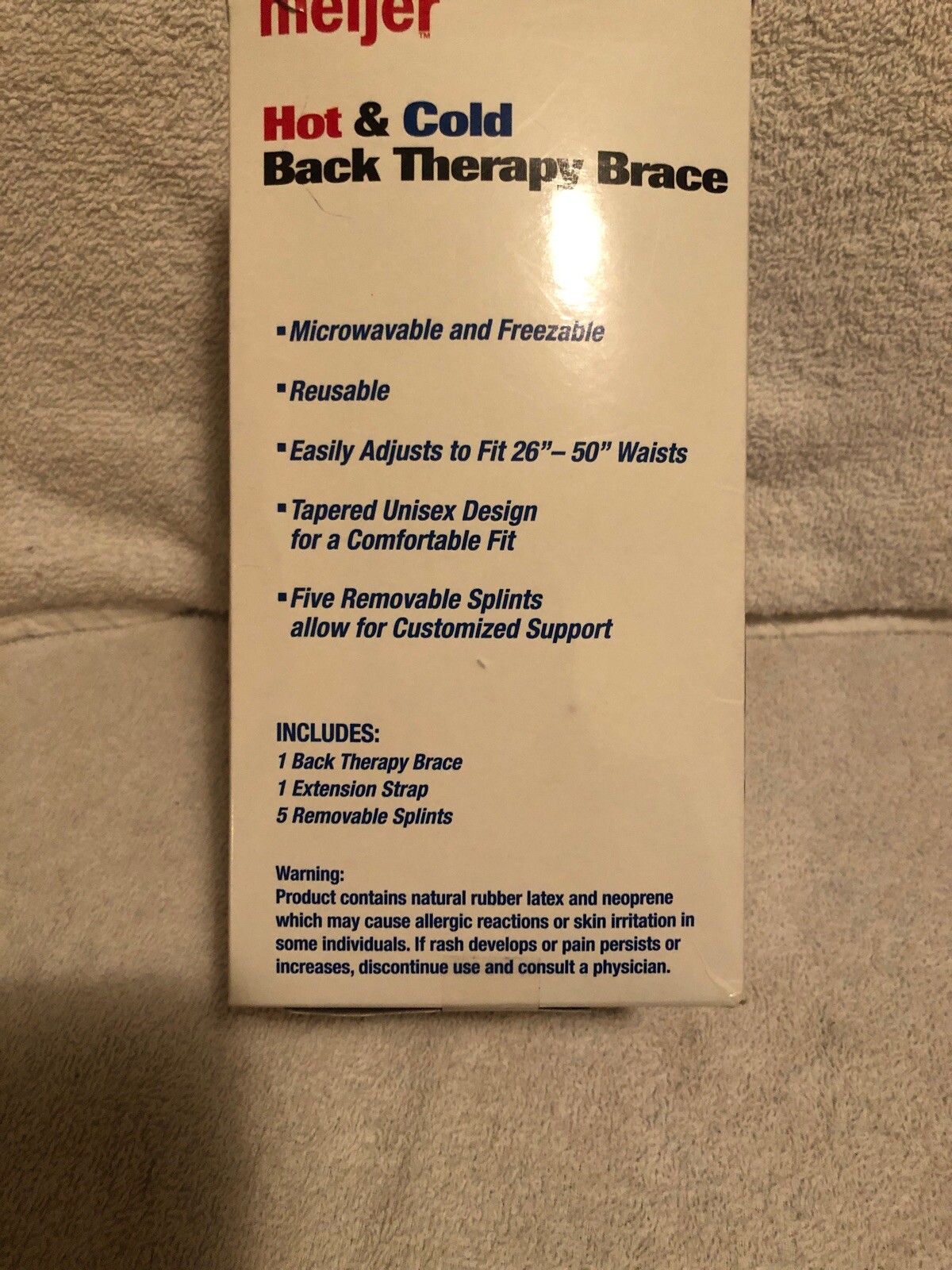 Meijer Brand Hot Cold Back Therapy Brace