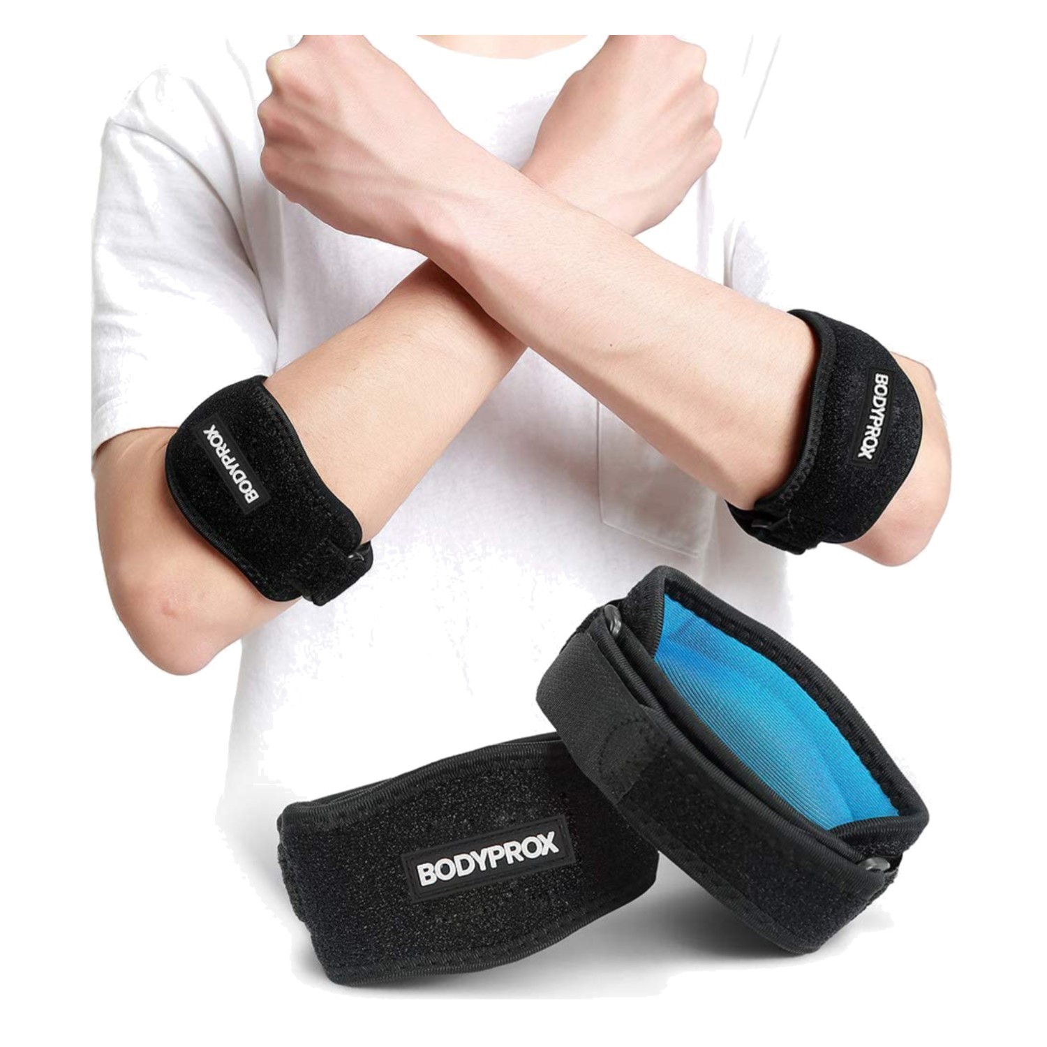 Elbow Brace 2 Pack for Tennis & Golfer’s Elbow Pain Relief | Adjustable compr…