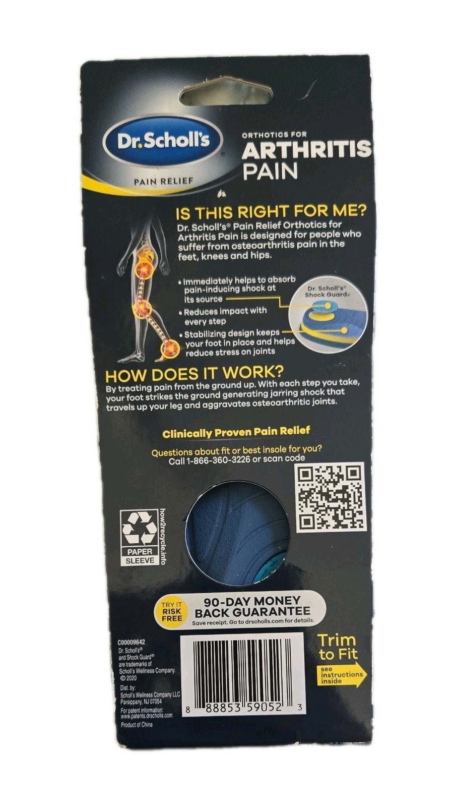 Dr. Scholl’s Women Orthotics For Arthritis Pain Relief 6 to 10 1 Pair