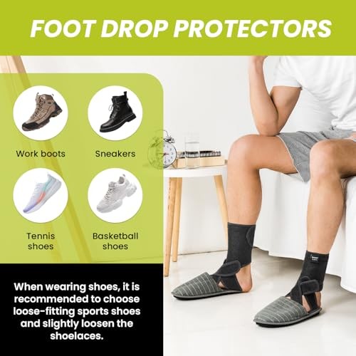 Bukihome Adjustable AFO Foot Drop Brace Ankle Support Pair Left and Right