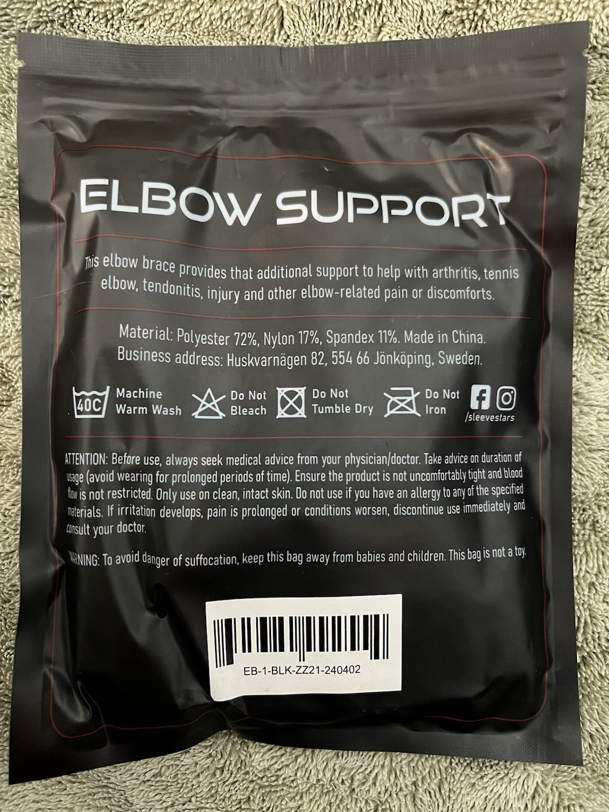 Sleeve Stars Elbow Support Unisex All-Day Relief for Aching Elbow