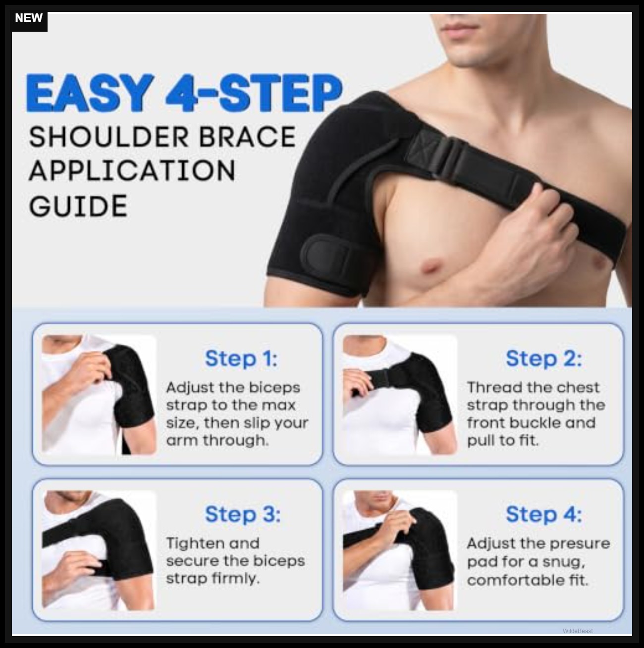 Shoulder Brace Rotator Cuff Support Men Women Adjustable Compression Sleeve