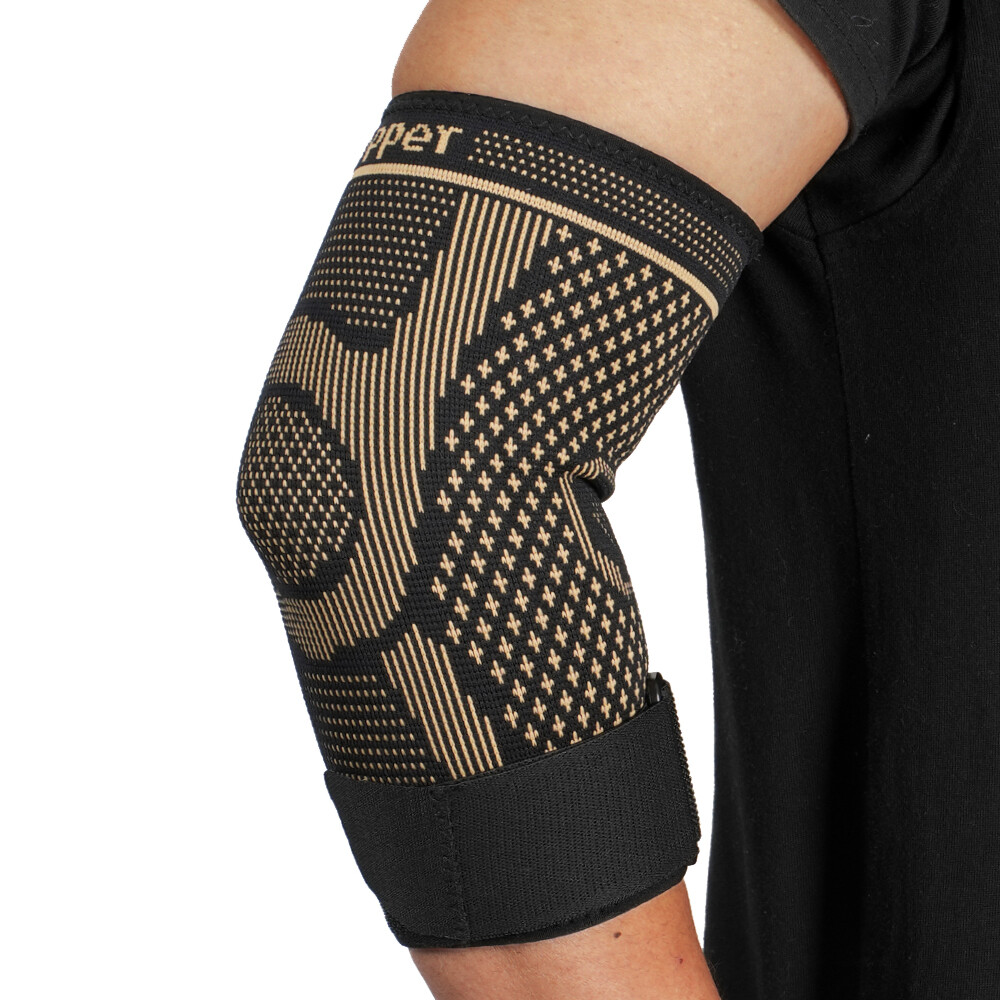 Copper Elbow Brace Support Compression Arm Sleeve Sports Tennis Joint Pain Strap