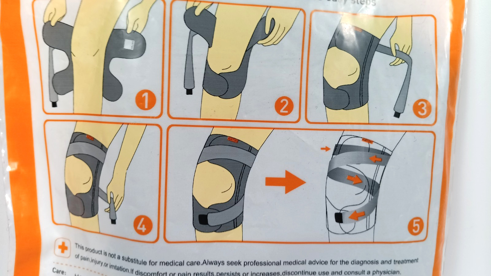Patella Knee Brace Breathable Hook Loop Wrap New Open Box Size Small Huetide