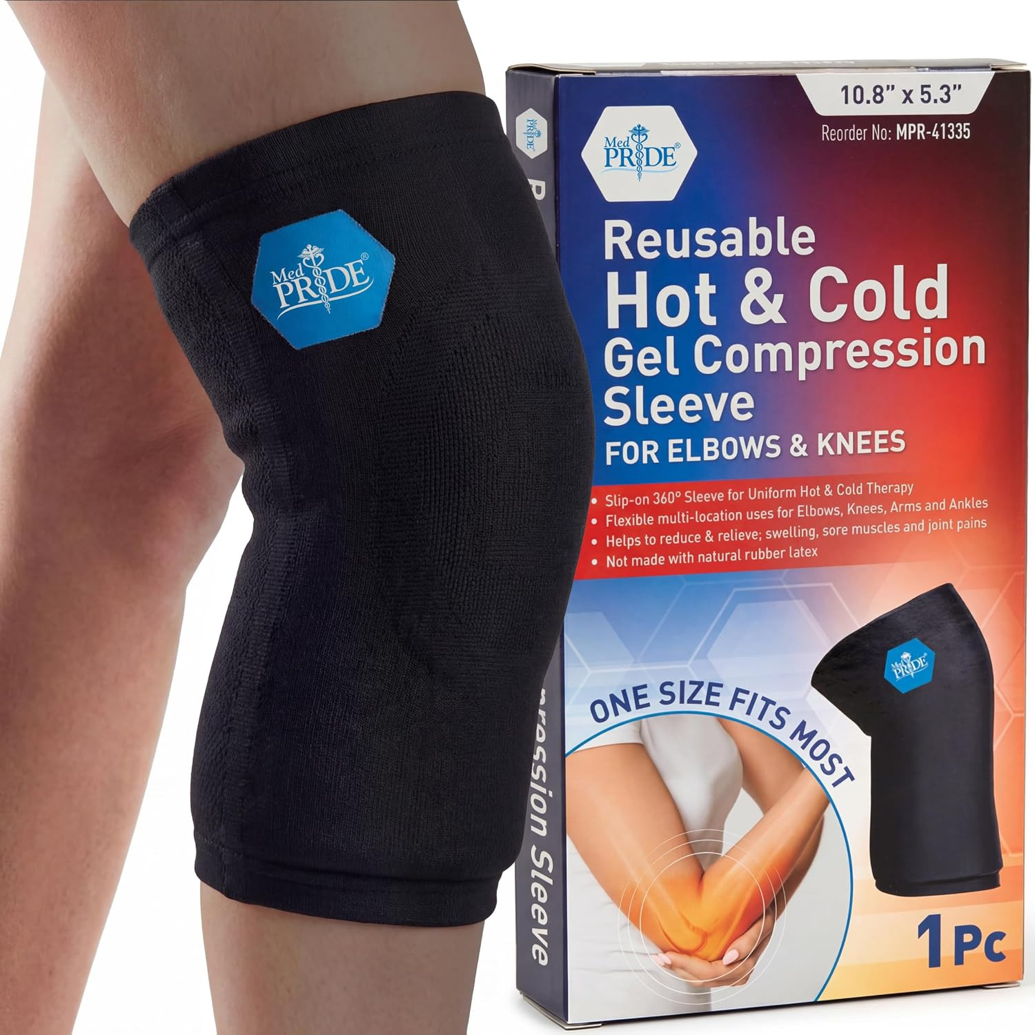 Gel Compression Sleeve for Elbow and Knee, Hot & Cold Therapy