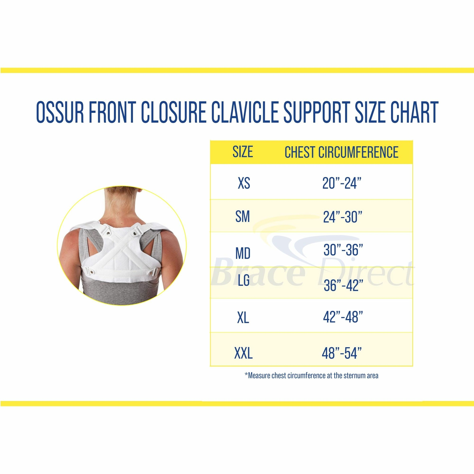 Ossur Front Closure Clavicle Support All Day Comfort and Correct Alignment