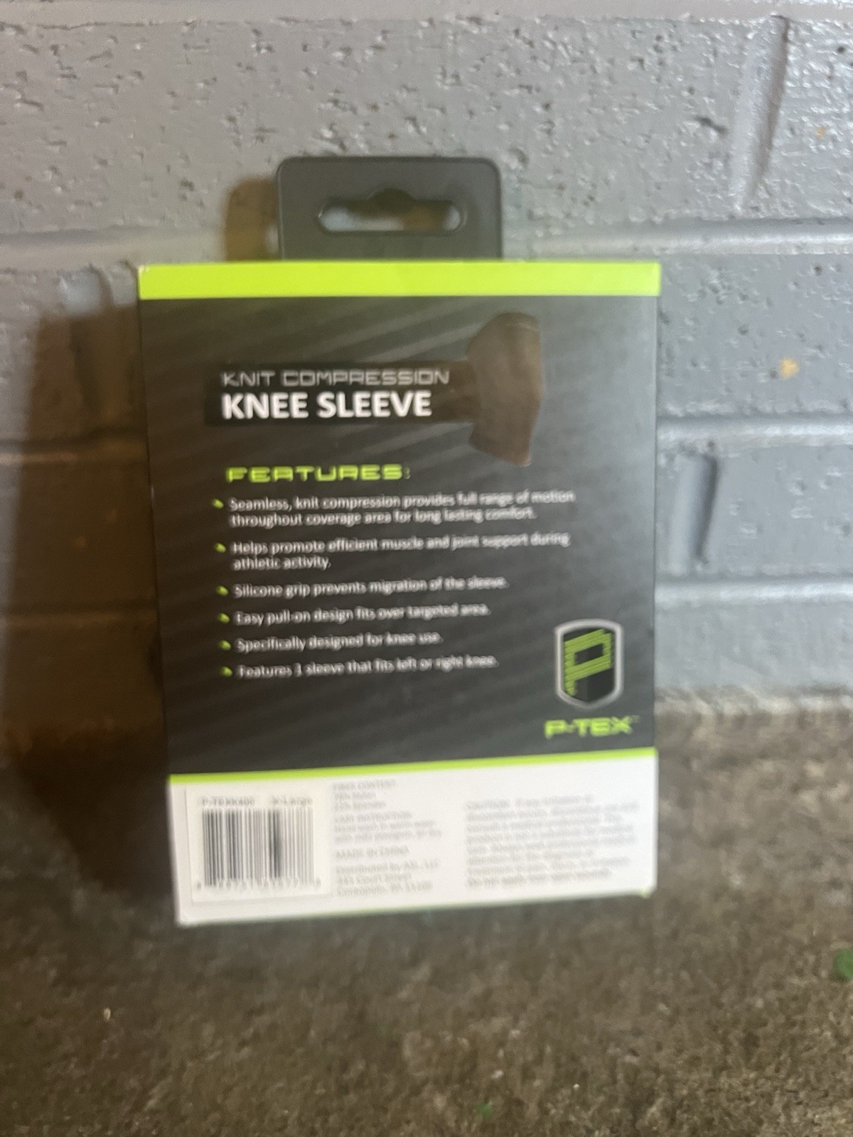 P-TEX Knee Sleeve X-Large Knit Compression Support Sleeve Black NEW P-TEXK400