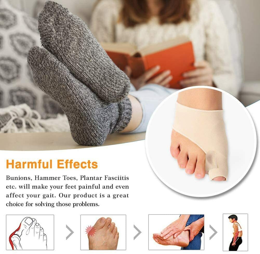 Toe Separator Hallux Valgus Bunion Corrector Orthotics Feet Pain Relief Sleeve