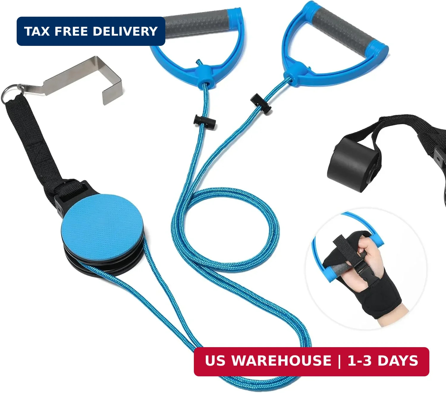 Fanwer Shoulder Pulley for Physical Therapy, Over The Door Pulley for Shoulder R