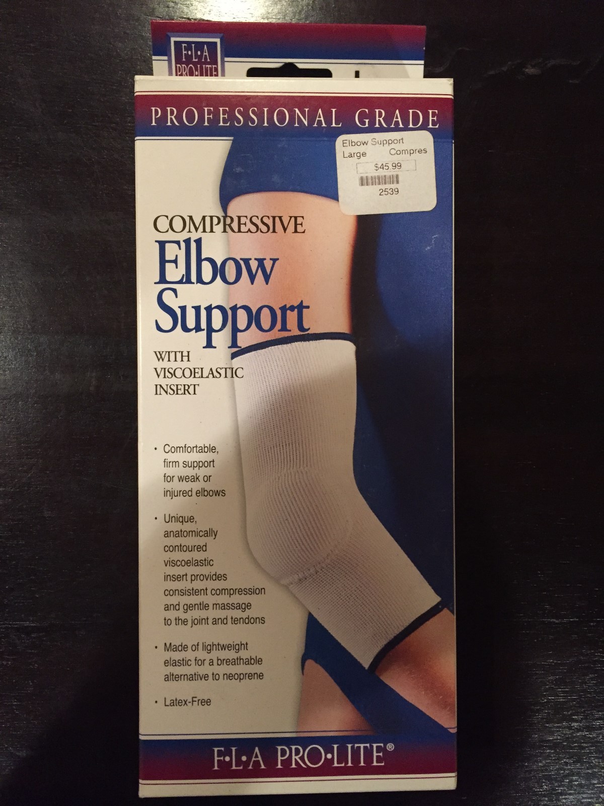 Professional Grade Compressive Elbow support W/ViscoElastic Insert