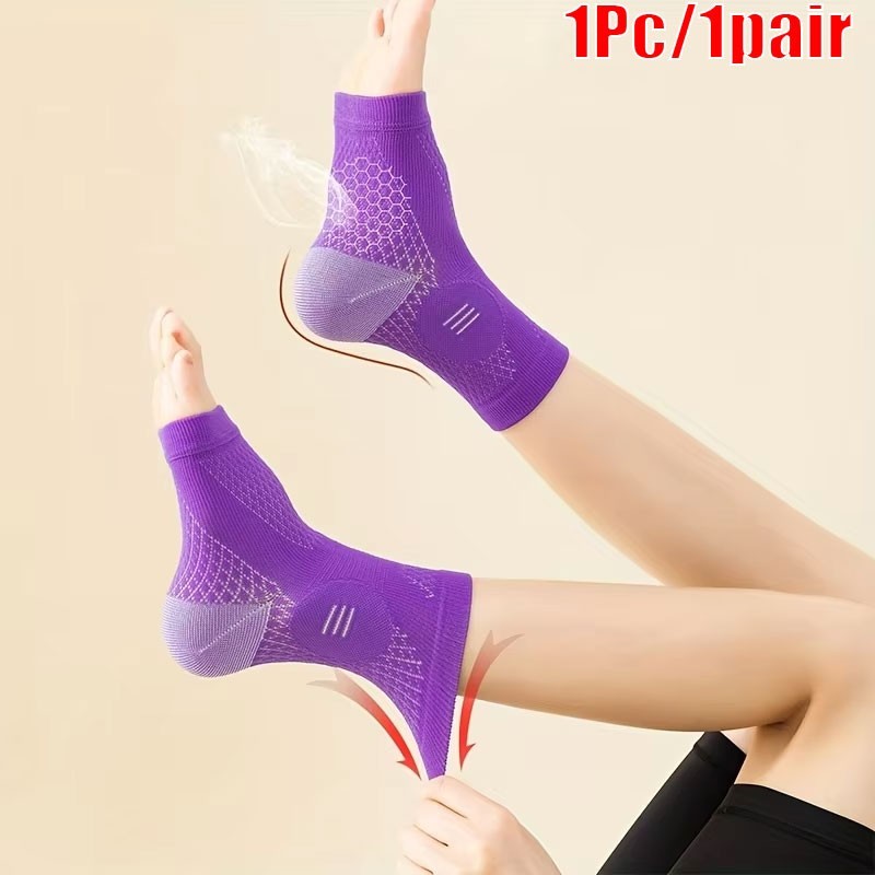 1Pair Adjustable Copper Infused Ankle Support Compression Sleeve for Sports