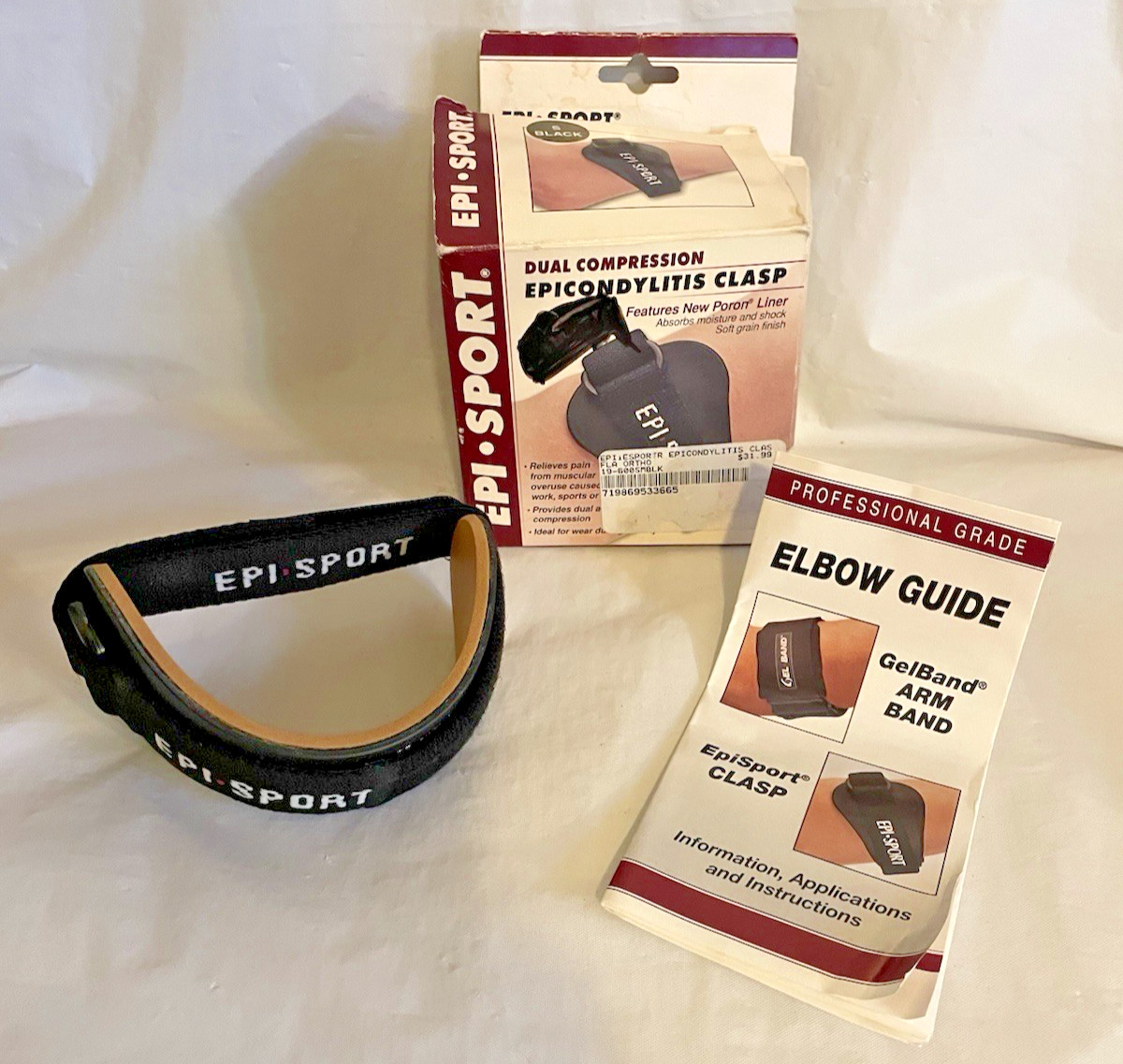 EPI Sport Black Dual Compression Epicondylitis Clasp Elbow Brace Small