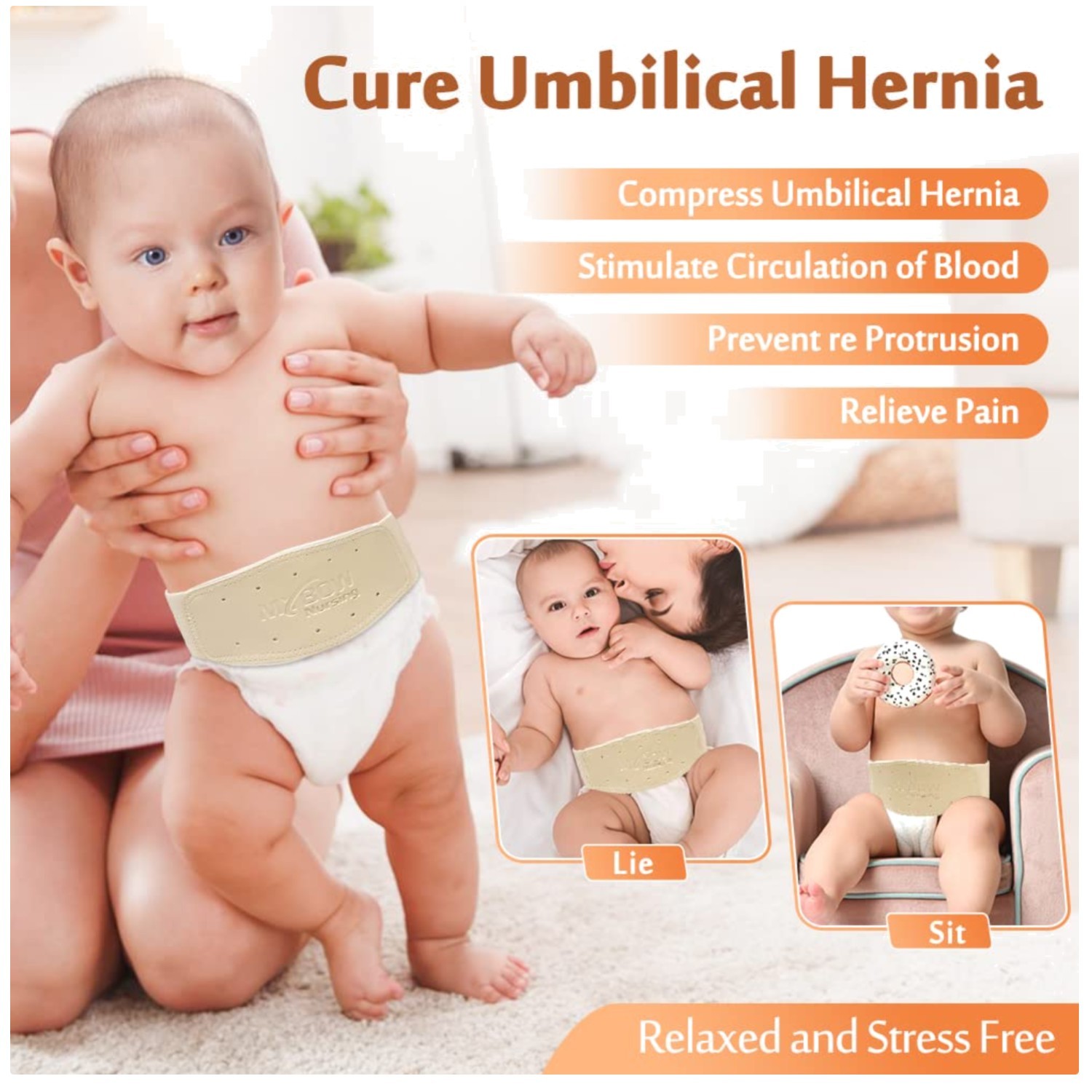 Baby Umbilical Hernia Belt for Infant Stomach Support`/