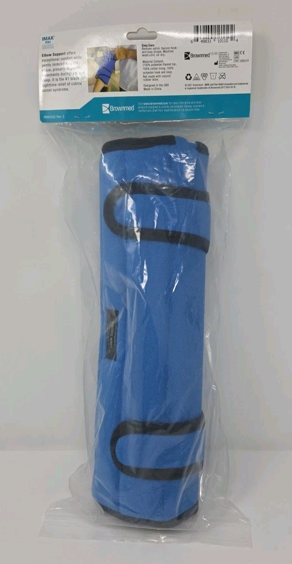 Brownmed IMAK RSI Elbow Support Brace – Blue NEW Adjustable Night-time X-Large