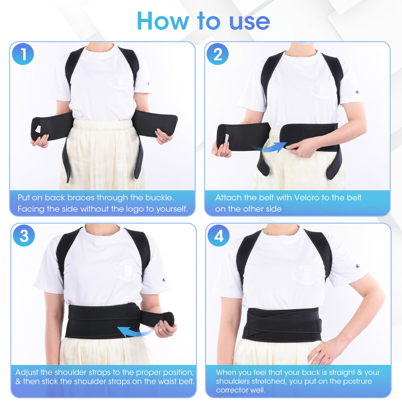 HOT SALE Orthopedic Posture Corrector for Men Women Back Support Brace Neck Pain