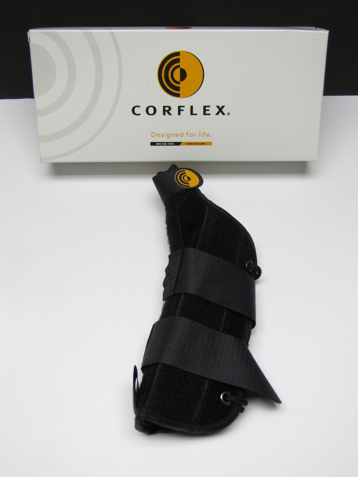 Corflex 8″ Suede Wrist Lacer Splint Brace Support w Abducted Thumb Right X-Small
