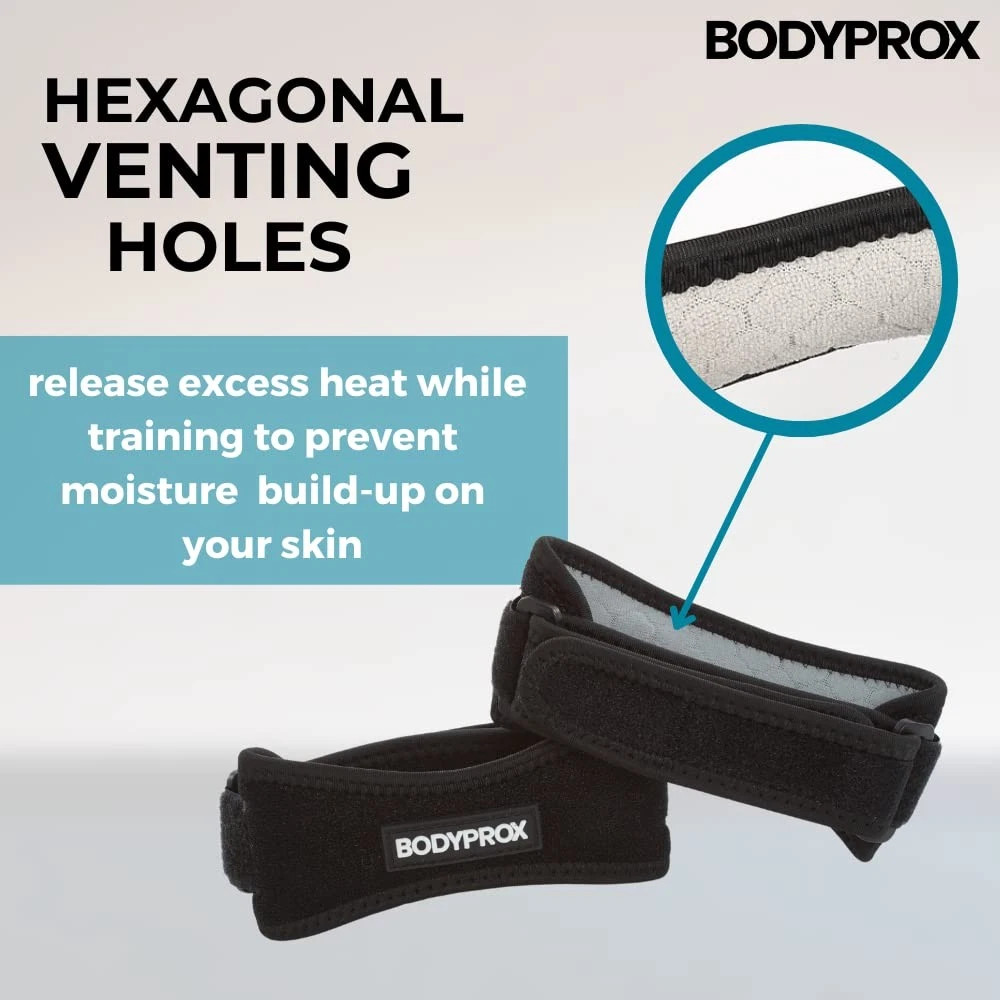 Bodyprox Patella Tendon Knee Strap 2 Pack, Pain Relief Support One Size