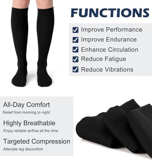 (3 pairs) Compression Socks 20-30 mmHg Long Small-Medium 3p8 Beige/Nude/Coffee