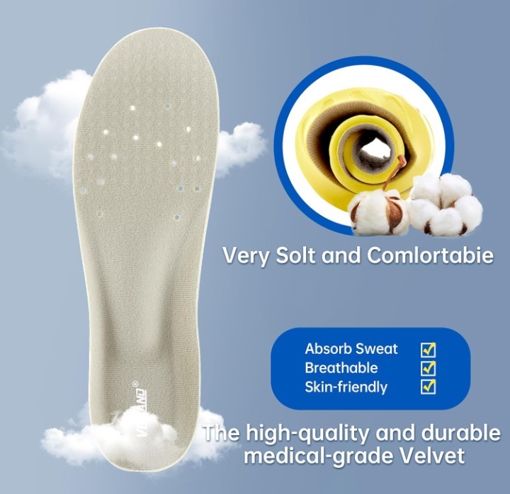 Shoe Insoles, Memory Foam 2 Pack Size Large Resizable Unisex Shock Absorption