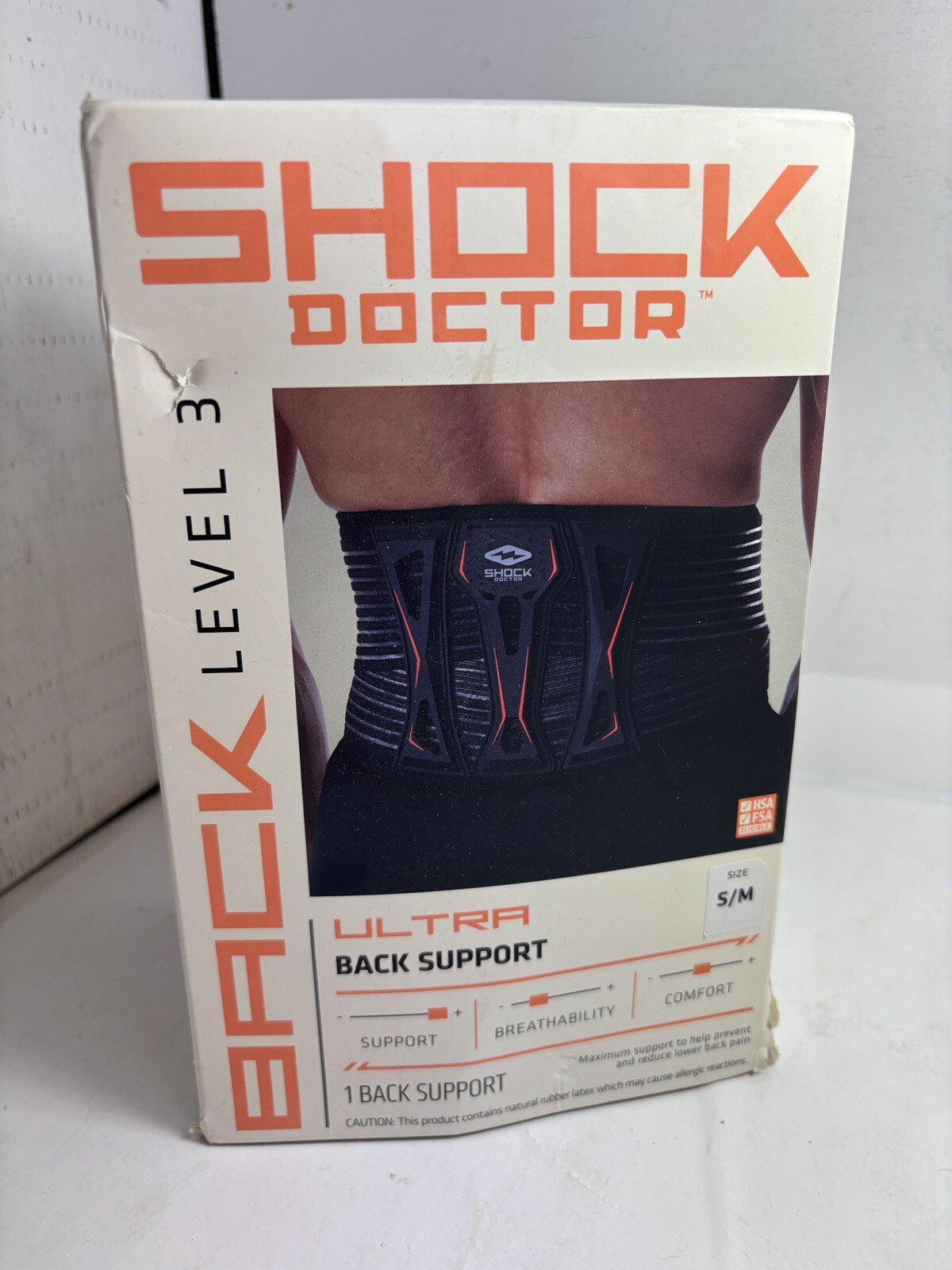 BLACK Shock Doctor Ultra Back Support Brace Level 3 – S/M NEW #838-01-10