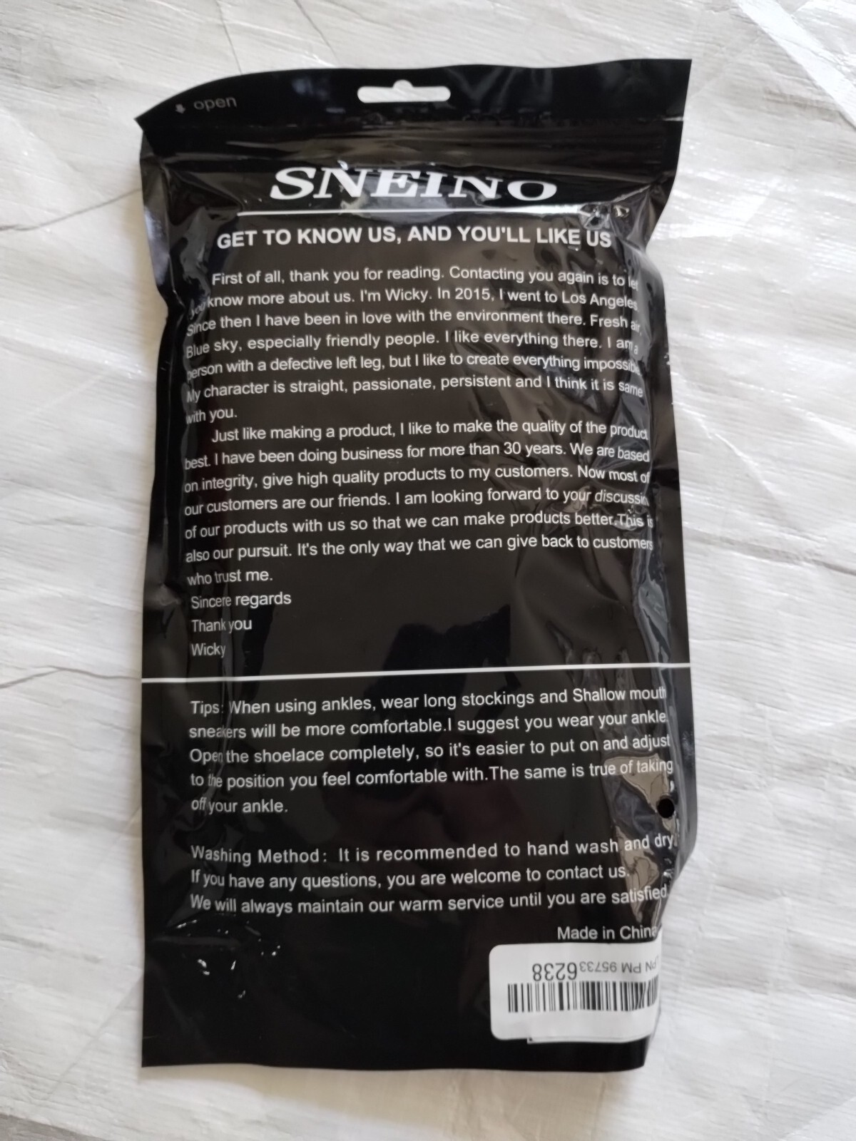 Sneino Factory Sealed Black Ankle Brace