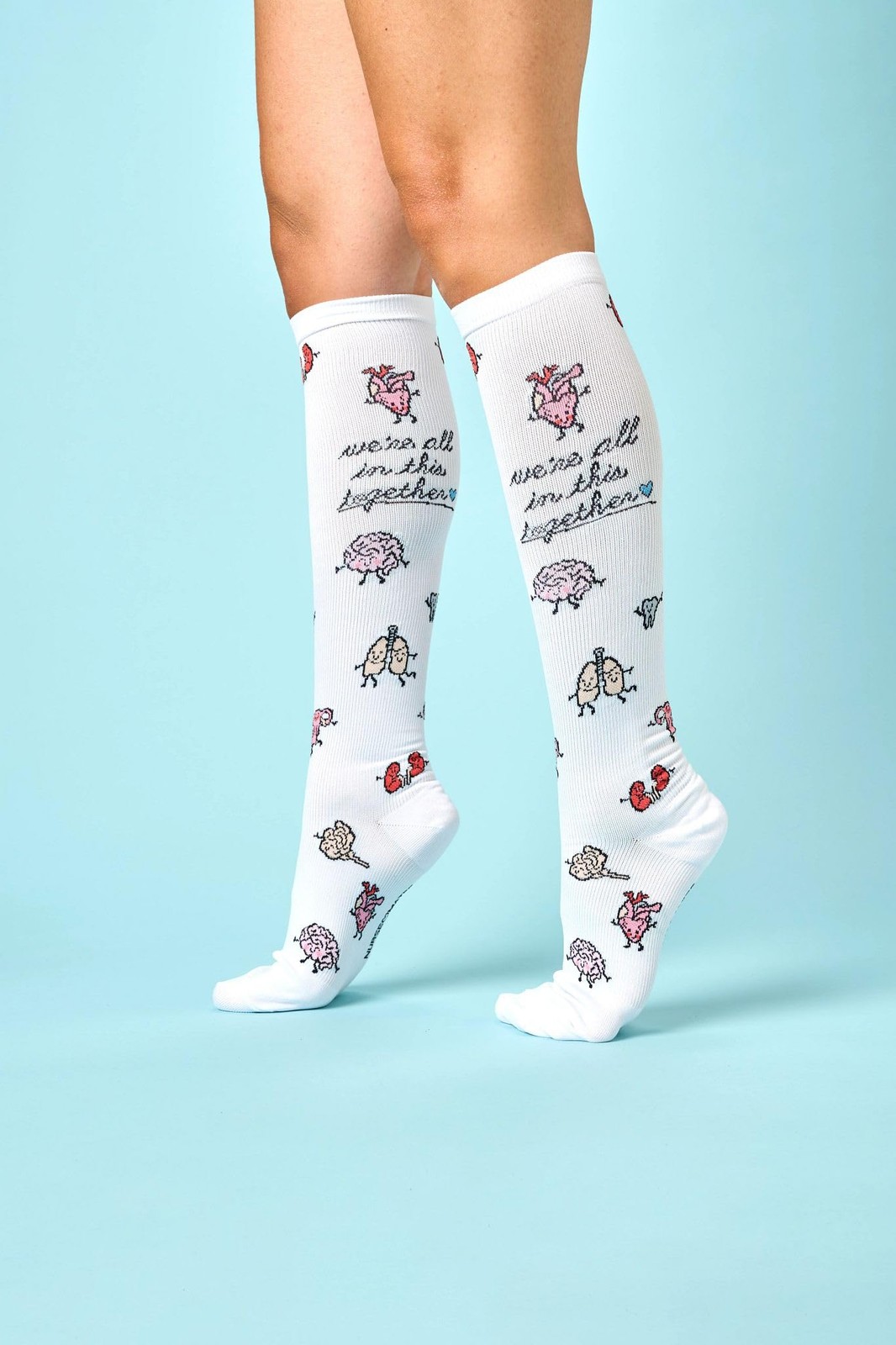 Nurse Mates Women’s Calf Socks | 12-14 mmHg Compression One Size, Organ Party