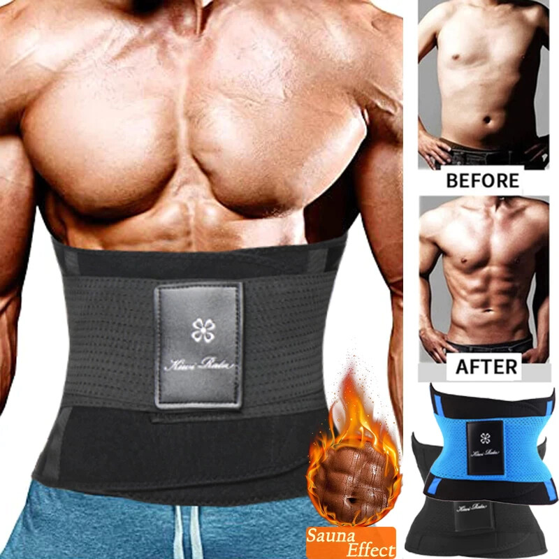 Men Sauna Sweat Waist Trainer Trimmer for Weight Loss Belly Belt Workout Corset