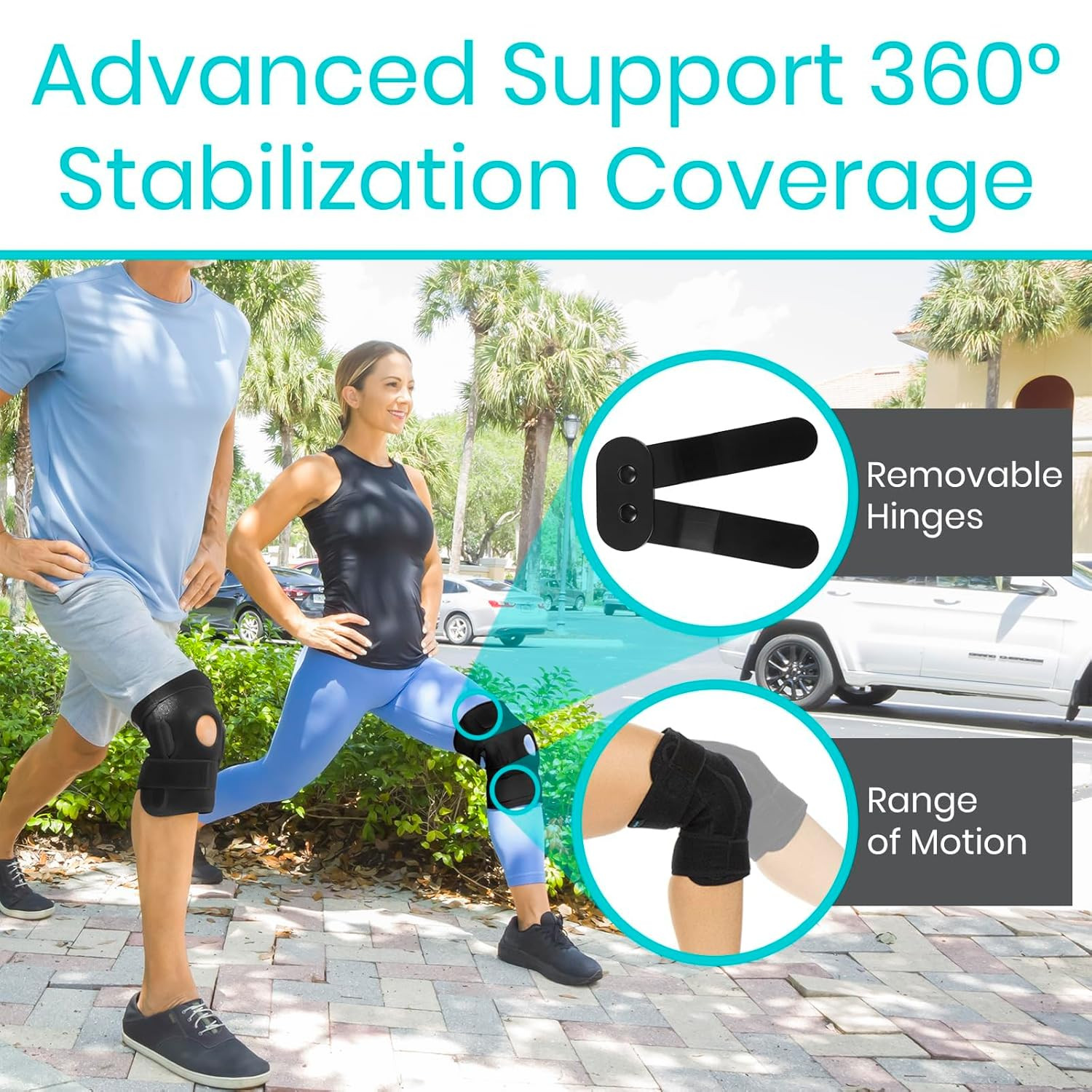 Hinged Knee Brace (2 Pack) – Relieves ACL, MCL, Meniscus Tear – Lightweight, Com