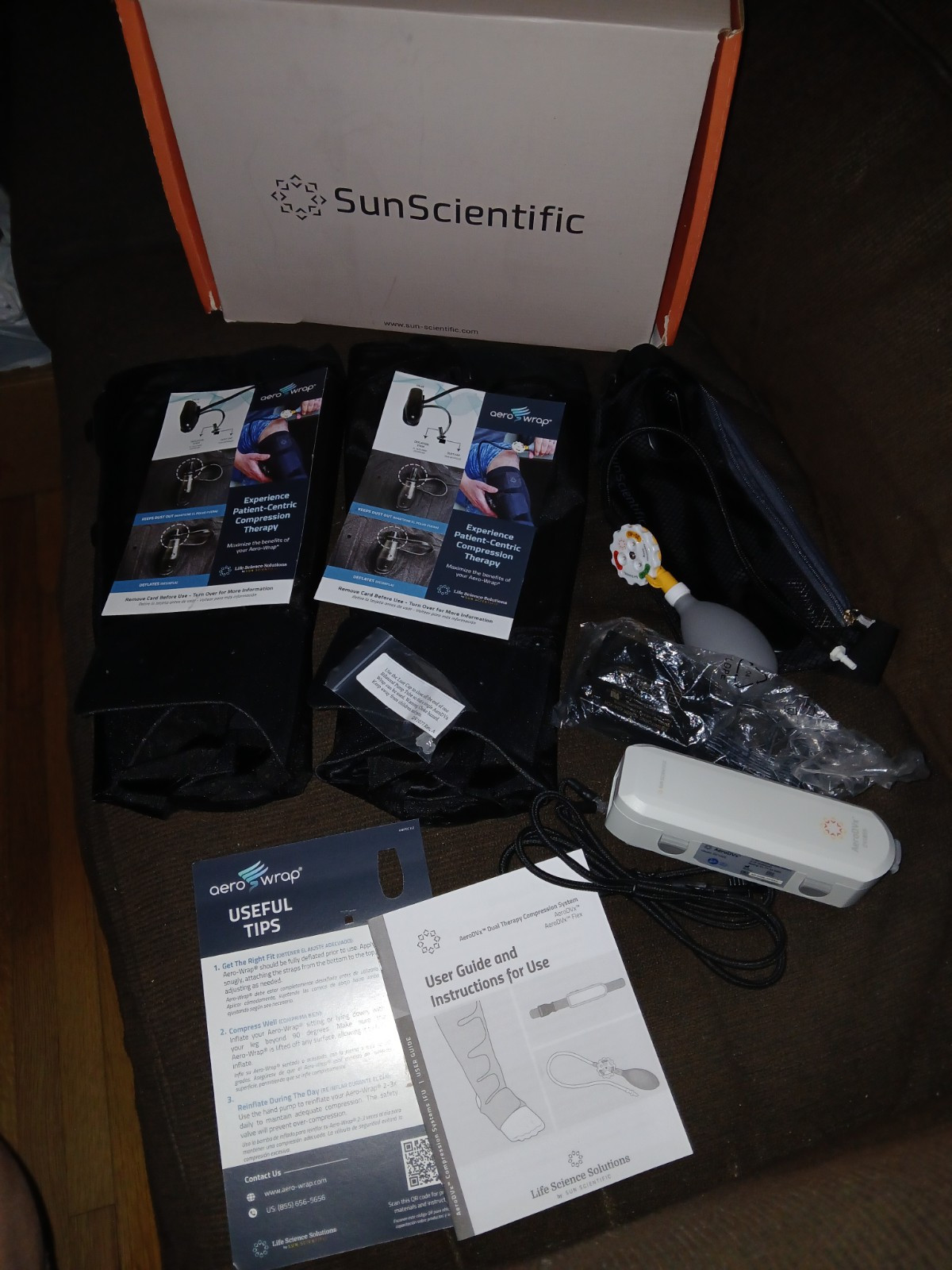 Sun scientific Aero Dvx Dual Bilateral Air Compression Leg Massager X-large Wrap