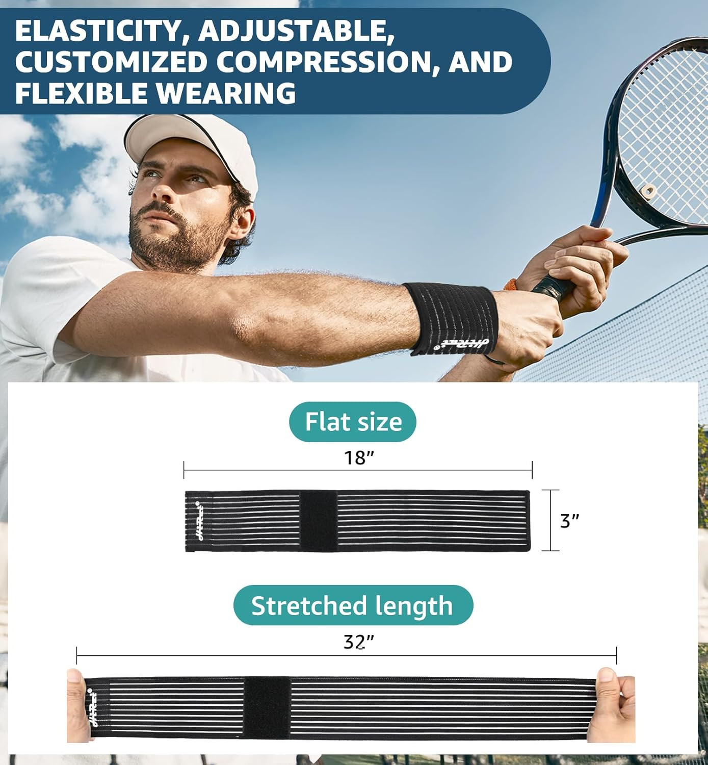 2-Pack High-Elastic Wrist Support Straps Wrist Compression Bandage – Wrist Wraps