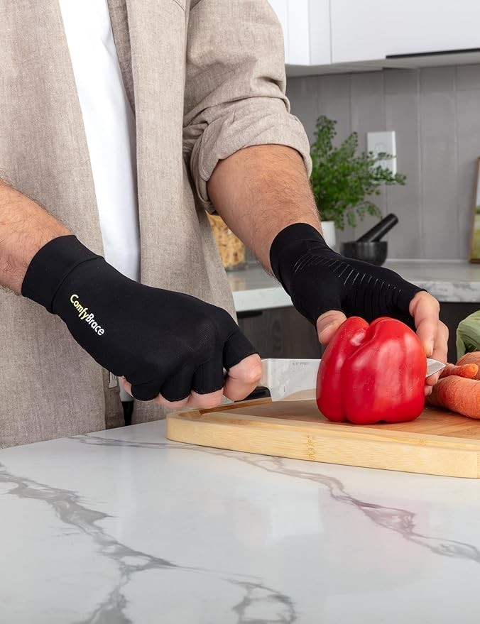 Open Finger Design Medium Sized Arthritis Compression Gloves (2pk)