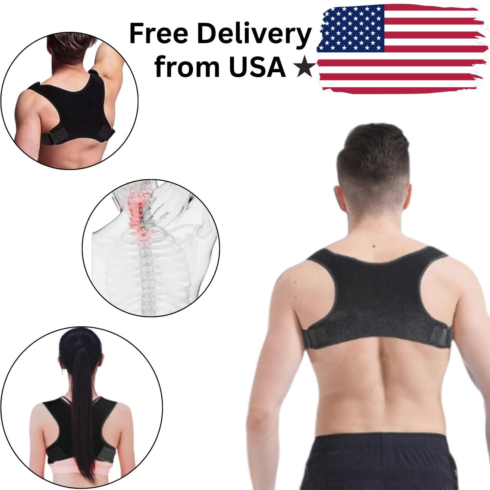 Adjustable Posture Corrector Back Support Brace Shoulder Straightener Men Women