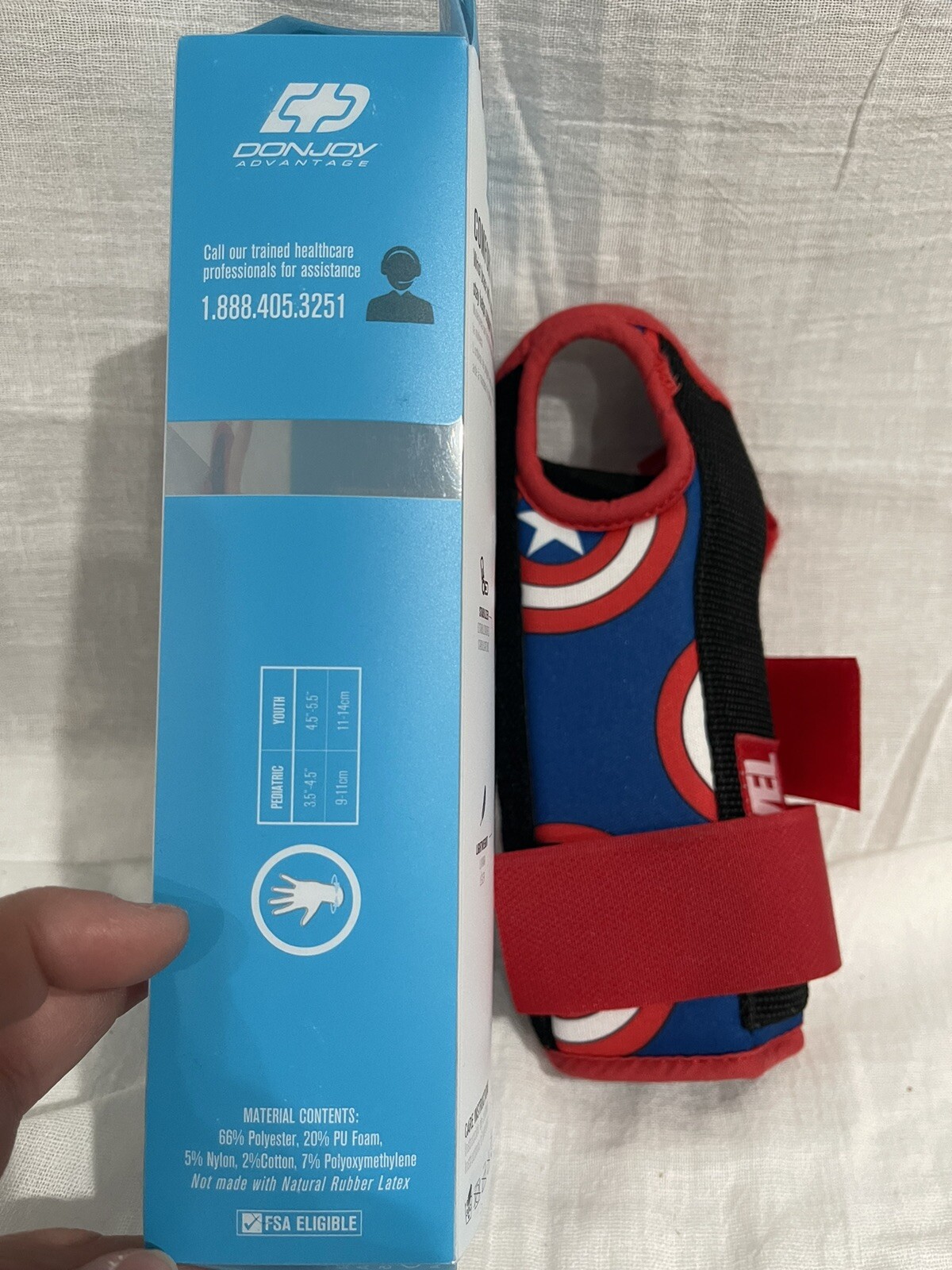 MARVEL AVENGERS DONJOY ADVANTAGE COMFORT WRIST BRACE YOUTH Left hand MODERATE