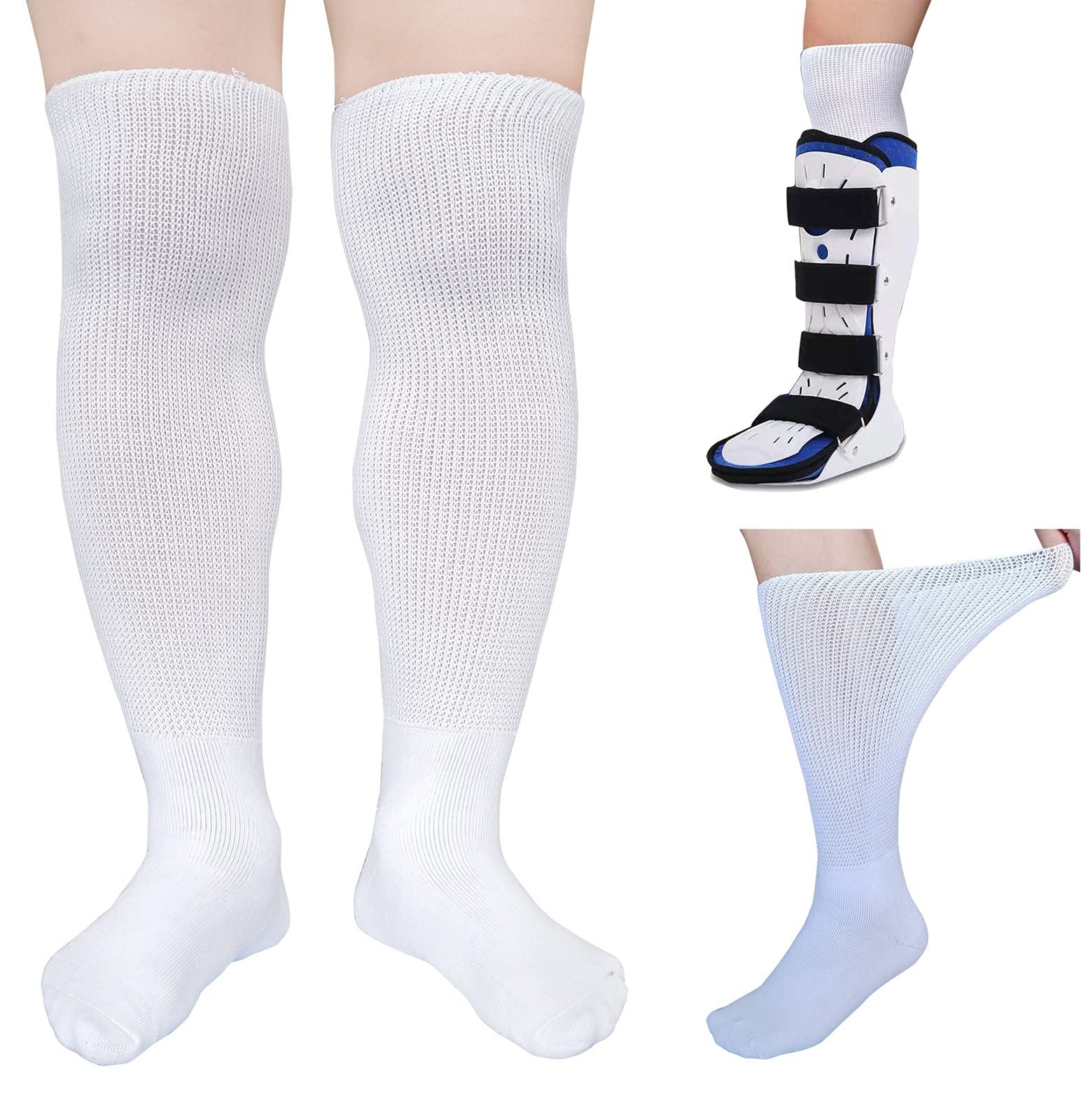 Replacement Socks for Air Cast Walking Boot – 2 Pairs Orthopedic Liners