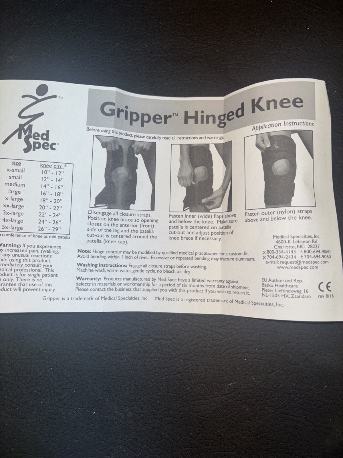 MedSpec Gripper Hinged Knee Brace with CoolFlex