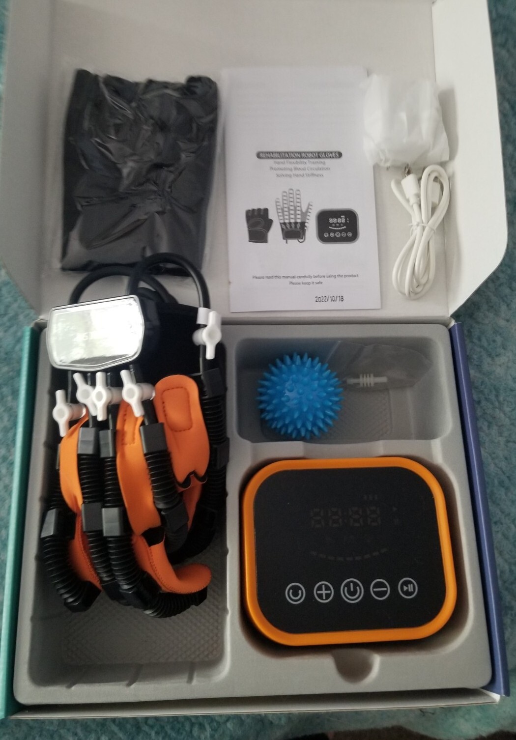 We Ni Shi Rehab Robot Glove Right Hand Dysfunction Training Device-Large-Right