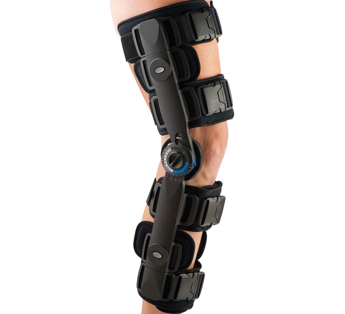 United Ortho Post Op Range Of Motion Knee Brace Cool Wrap Regular Black Usa66100