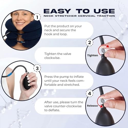 Adjustable Neck Stretcher & Cervical Traction Device for Pain Relief – Home Use