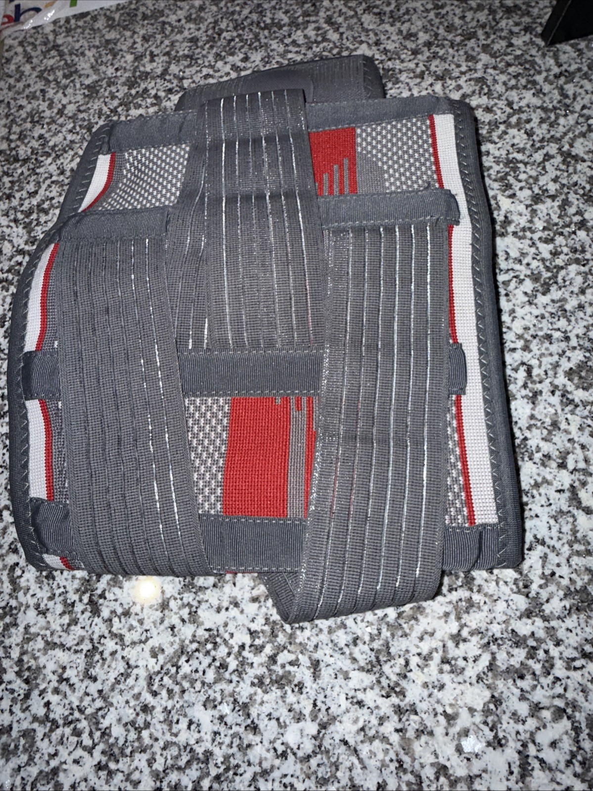 ORTONYX Gray/Red Ergonomic Design Lumbar Support Belt Sz. M-L KB724