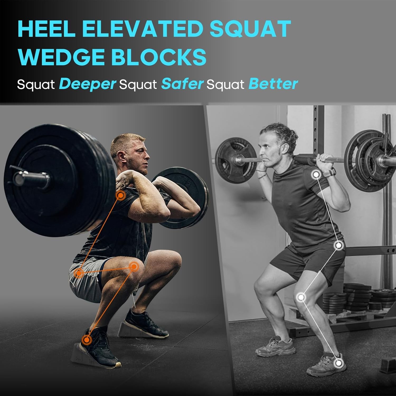Squat Wedge Elevated Squats Block: Portable Knees Over Toes M-Size, Black